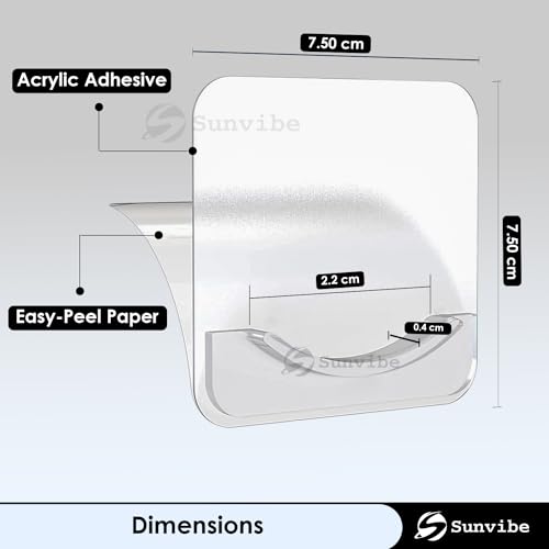 Image of SUNVIBE Plastic Adhesive Shower Curtain Rod Holder | No Drilling | Invisible Wall Mount Holder (Rod Not Included) (4 pc, Transparent)