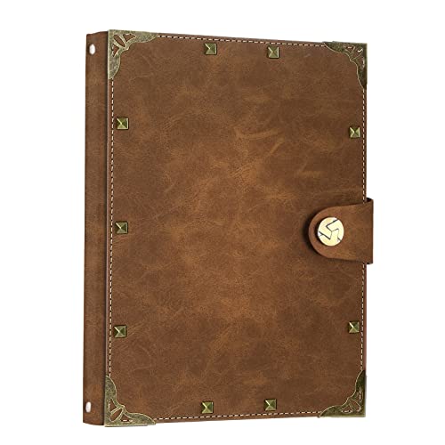 Carnet de notes A5 SEEHAN cuir PU vintage pages blanches marron - 2