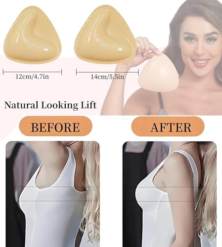 Image of DEPOVOR Ultra Boost Inserts Double-Sided Adhesive Pads Sticky Bikini Padding Inserts for Sports Bra Swimsuit