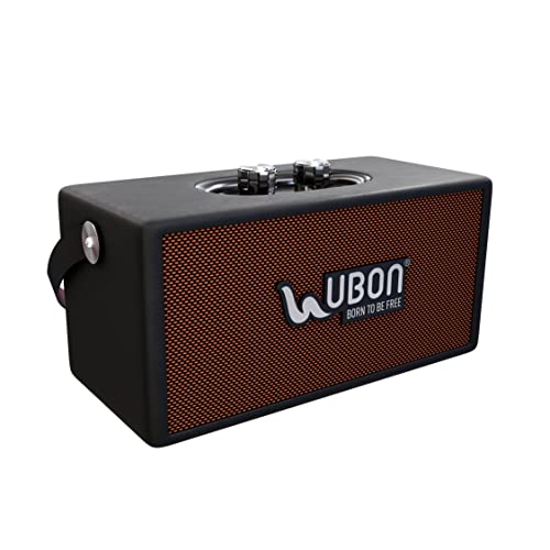 UBON SP-6800 Portable Wireless Connectivity Bluetooth Speaker, Impressive Sound Quality, v5.3 Version Card & AUX | FM Radio | Rechargeable Long-Lasting Battery, Multi-Compatibility Modes (Black)
