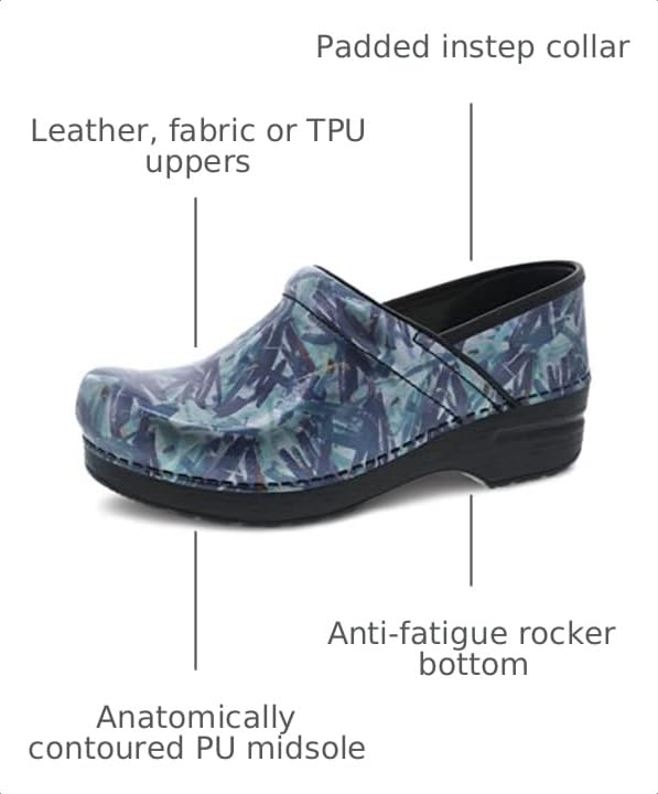 Image of Dansko Professional Slip-On Clogs for Women - Rocker Sole and Arch Support for Comfort - Ideal for Long Standing Professionals - Nursing, Veterinarians, Food Service, Healthcare Professionals