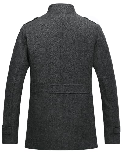 Image of Wantdo Men's Wool Blend Jacket Stand Collar Windproof Pea Coat