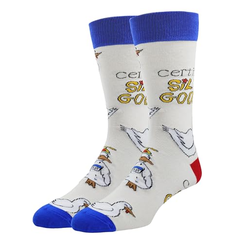 Image of Men's Colorful Novelty Wild Life Animal Crew Socks, Funny Crazy Cool Dress Socks, Shoe Size 8-13