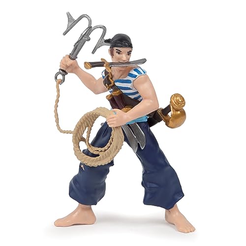 Papo - Statuina Pirata con Rampino Realistica - 3 Anni + - Collezione Pirati - Gioco Creativo Avventura Pirata - Idea Regalo Giocattolo Bambina Bambino