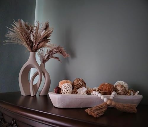 Qingbei Rina Decorative Balls for Centerpiece Bowls, Wicker Rattan Balls Decorative, Assorted Bowl Vase Fillers, Decorative Orbs Woven Spheres, Wedding Table Home Decor(Brown)