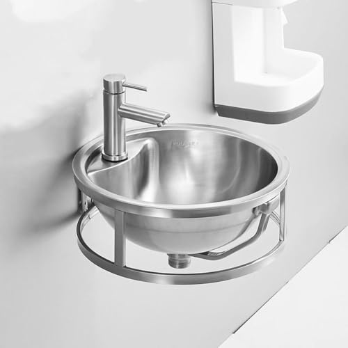 Fregadero de Cocina Mural de Acero Inoxidable con Grifo de Agua fría y Caliente - Diseño Que Ahorra Espacio para Uso doméstico y Comercial. Fácil instalación y Acabado Moderno.