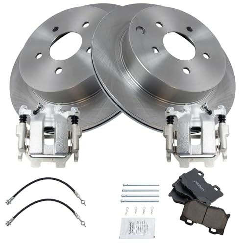 Image of TRQ Brake Pad & Rotor Kit Ceramic Compatible with 2018 INFINITI Q50 2016-2018 Q70L