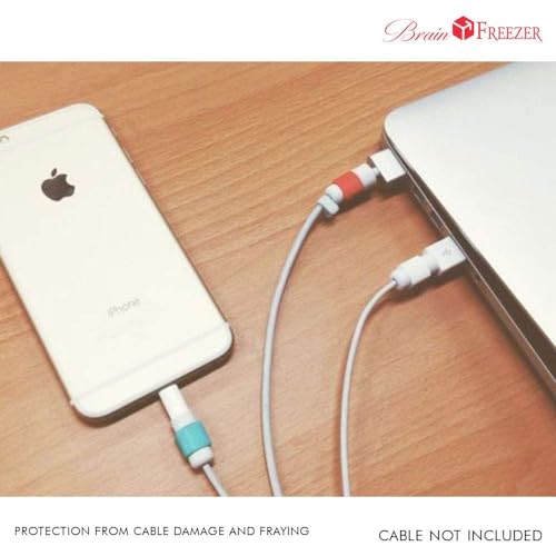 Image of Brain Freezer Data Cable Protector Cover for USB Charger Cable Cord (Multicolour) - Pack of 50