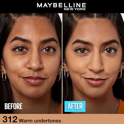 Image of Maybelline New York Fit Me Matte + Poreless Liquid Foundation, 312 (Pack of 2)