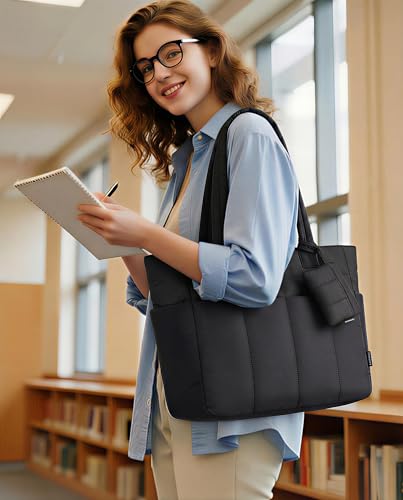 LOVEVOOK bolso tote acolchado para mujer con cierre miniatura 2