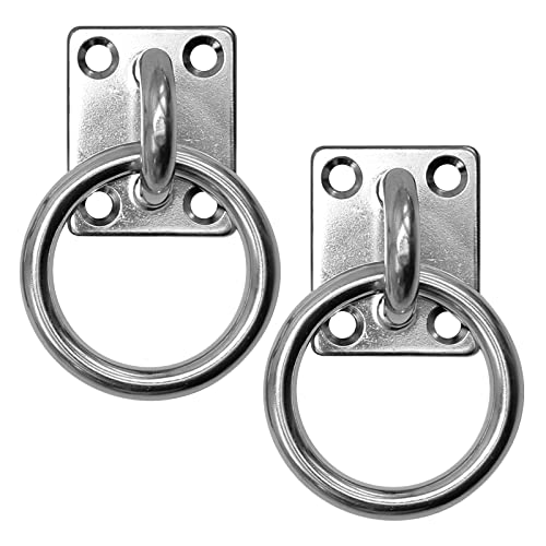 Image of Hoypeyfiy M8 Ceiling Hooks Kit,304 Stainless Steel Wall Mount Hook Pad Eye Plate(4/6-Pack) (2)
