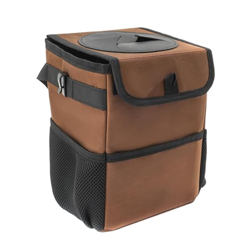 Moxeupon Papelera de coche para asiento trasero,organizadores del asiento trasero del coche | Caja de organización de suspensión automática - Organizador de asiento de coche diseño de cubierta para