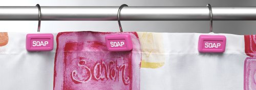 Sealskin Soap Shower Curtain Rings Pink Pack of 12 - Image 2