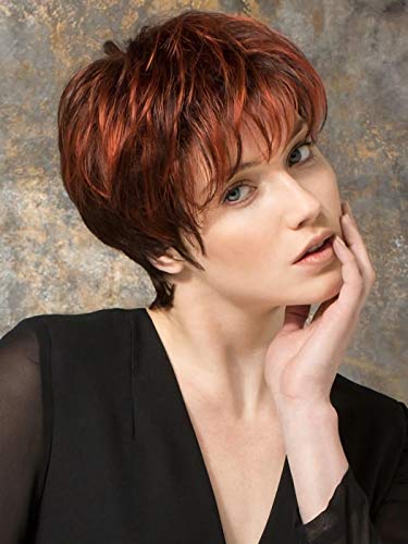 Short Orange Red Wigs Natural Wavy Full Synthetic Wigs for Women