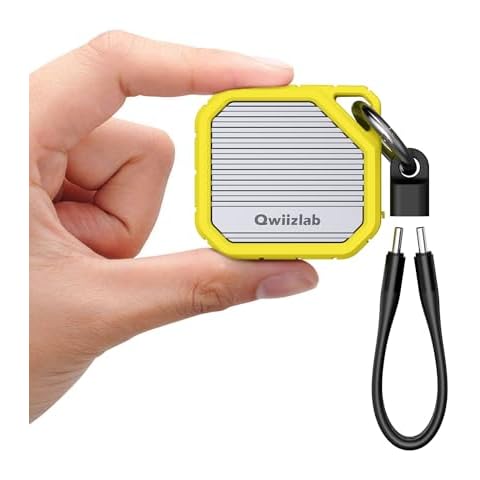 Qwiizlab M.2 2230 SSD NVMe Enclosure, 10Gbps USB 3.2 Gen 2 Type-C, Fits M Key up to 2TB, Supports PCIe UASP, Rugged Aluminum Case (Lemon Fizz), SSD Not Included Cover