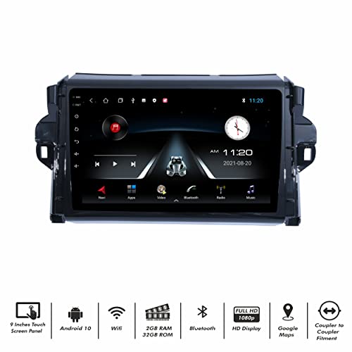 Image of 9 Inch Android Car Stereo for Toyota New Fortuner | 2GB+32GB | Full HD Display | WiFi | GPS | Bluetooth | SWC | Frame & HD Reverse Camera | Coupler Fit | 1 Year Warranty