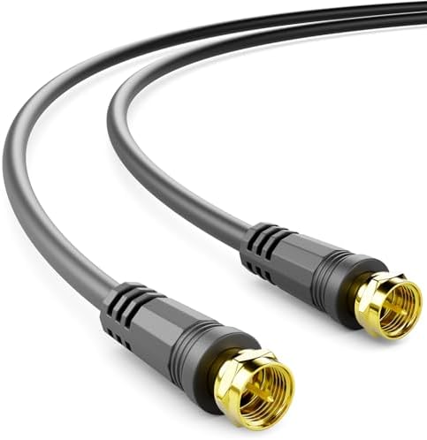 deleyCON 2m SAT TV Antennenkabel Koaxial Kabel F-Stecker 4K - Schwarz | HDTV, 4-fach Schirmung, DVB-S, DVB-S2, Radio DAB, DVB-T2, Metallstecker