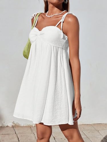 Narecte Casual Summer Dresses for Women 2025 Flowy Sun Dress Mini Slip Dress Cute Spaghetti Strap Dress3