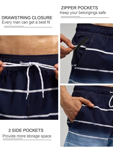 SILKWORLD Mens Swim Trunks Quick Dry Bathing Suit Board Swimming Shorts with Zipper Pockets and Compression Liner3