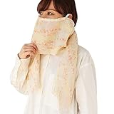 linen 抗菌 防臭 麻ストールマスク ユーカリ オレンジ ST6100-04 19cm×180cm レディース ストール 春物 薄手 綿 麻 日本製