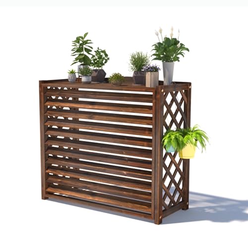 Abdeckung für Klimaanlage, dekorativer Sichtschutzzaun, Massivholz, Gartenzaun, Rankgitter, für den Außenbereich, Wärmepumpe, Mülleimer, Blumenregal, Allzweckbox-Abdeckungen für den Außenbereich