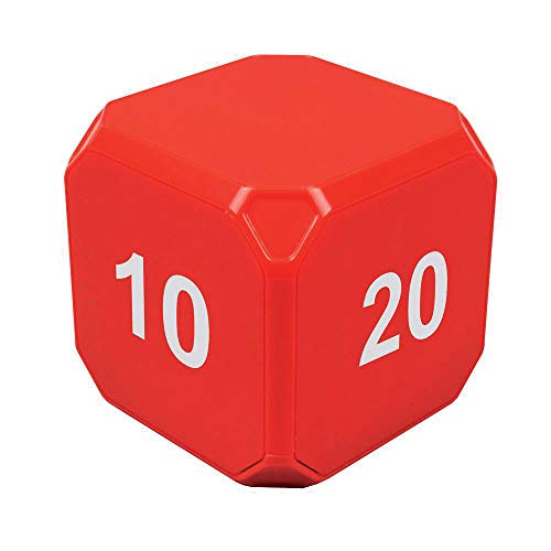 Datexx TimeCube Plus Preset Timer with 4 LED Light Alarm for Time Management, and Countdown Settings (Red - 5,10,20,25 min)