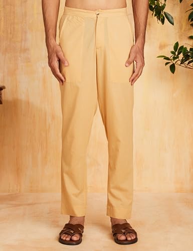 Image of Amazon Brand - Symbol mens Cotton Nehru Jacket Kurta Pant Set (3pcs)