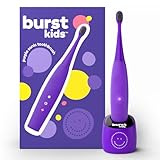 Burst Kids & Toddlers Electric Toothbrush (Purple) | Soft Bristles | Two Minute Timer | Rechargeable Battery | Easy-Grip Silicone Handle | 2 Modes for Healthy Smiles | Ages 3+