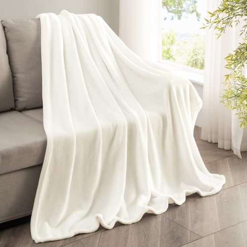 Image of BEDELITE Fleece Blanket Cream Throw Blankets for Couch & Bed, Luxury Plush Cozy Fuzzy Blanket 50 inch x 60 inch, Super Soft Warm Lightweight Throw Blanket for Travel Camping