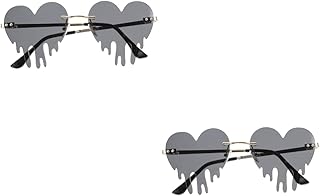 2 Pçs Lágrimas Óculos Engraçados Óculos De Sol Para Baile De Formatura Óculos De Sol Vintage Óculos De Sol Para Mulheres Moda Coração Coração Moda Despedida De Solteira Óculos De