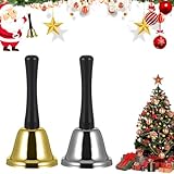 RVIKCMR 2pcs Campana de Mano, Disfraz de Papá Noel