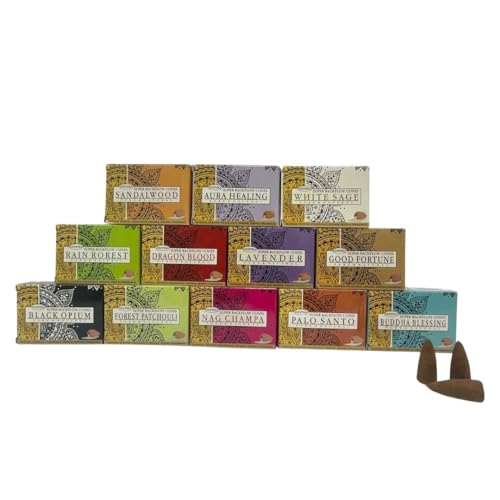 Giftbrit Deepika Backflow Dhoop Flora Classique Frankincense Cones for Waterfall Indoor Outdoor Incense Coil for Meditation, Yoga, Relaxation, Healing (Mega Set of 120 Pcs)
