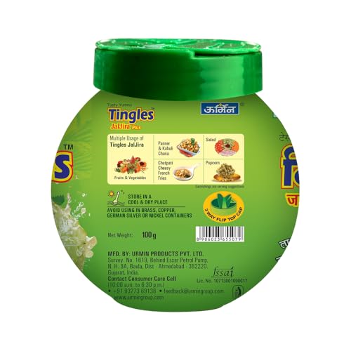 Image of Tingles Jaljira Plus Powder 100g | Refreshing & Tangy Indian Mix Masala for Summer Drink & Dried Mango Powder, Mint & Cumin Blend | No Artificial Colours | Hygienically Packed