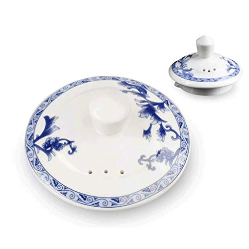 Tetera eléctrica cerámica inalámbrica azul y blanca 1.5L miniatura 3