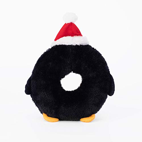 ZippyPaws - Holiday Donutz Buddies Squeaky Dog Toys - Penguin, Multicolours, 8 x 8 x 2 in - Image 2