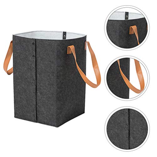 OSALADI Cesto de lavanderia com alça organizadora de feltro, cesto dobrável para berçário para roupa