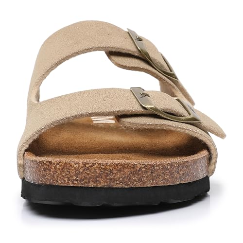 Image of WTW Women's Suede Cork Footbed Sandals Slide for Women with Arch Support