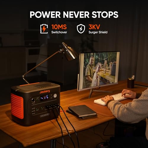 Image of Jackery Explorer 1500 v2 Power Station, 1536Wh LiFePO4 Solar Generator, 2000W Output (4000W Peak), 1 H Fast Charge, 10ms UPS, for Outdoor, Emergency Backup, Camping, RV, Off-Grid