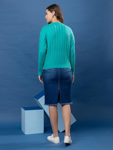 Image of Women's Cable Knit Woolen Pullover | Full Sleeve Round Neck Winterwear | Soft & Stylish Warm Sweater for Girls & Ladies