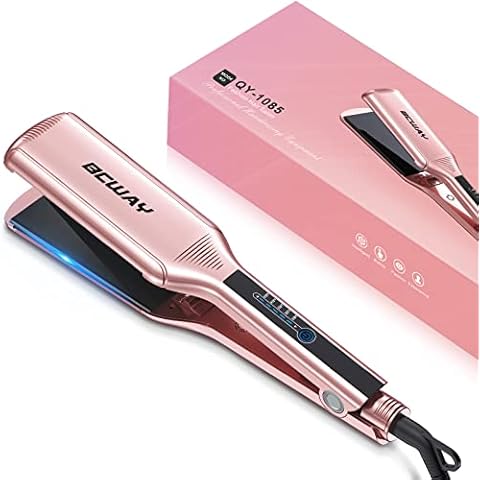 Bcway 2.16" Extra-Large Floating Titanium Hair Straightener for Hair, Instant Heating with 5 Adjustable Temp, Anti-Static Iron for All Hair Types Cover