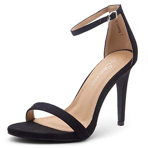 Shoe Land Sl-Lovering Women's Open Toe Ankle Strap Stiletto Heel Dress Sandals Wedding Party Shoes Black 8.0 #TOP29