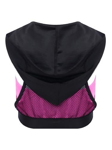 YEAHDOR Kids Girls Tank Top Hollow Out Mesh Hoodie with Built-in Camisole Vest Athletic Dance Yoga Shirts4