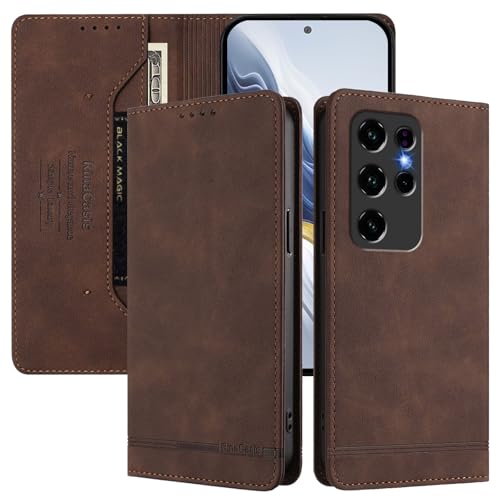 �Ή��@�� for Oukitel C2 �t���b�v�X�^���h�t���}�O�l�b�g���J�X���b�g�E�H���b�g�P�[�X Brown