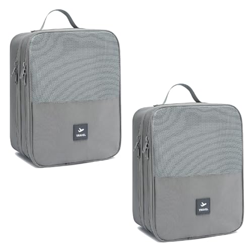 2 Layers Travel Shoe Bag, Portable Shoe Bags Hold 2 Pair Of Shoes, Water-Resistant Shoe Storage...
