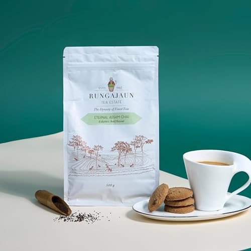 Image of Rungajaun Eternal Assam Second Flush Black Tea Granules 500gms, Assam Premium CTC Black Tea, Handpicked 100% Natural (Malty, Gutty, Rich & Creamy Flavor) Kadak Chai Patti