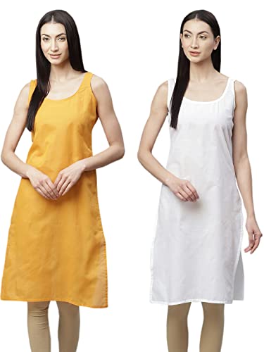 Image of Ada Womens Terivoile Cotton Suit Full Slip /Camisole (Pack of 2) A301831