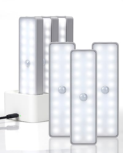 Rechargeable Motion Sensor Light – 8 Inch Under Cabinet Lighting, 3 Colors & Dimmable, Magnetic Mount