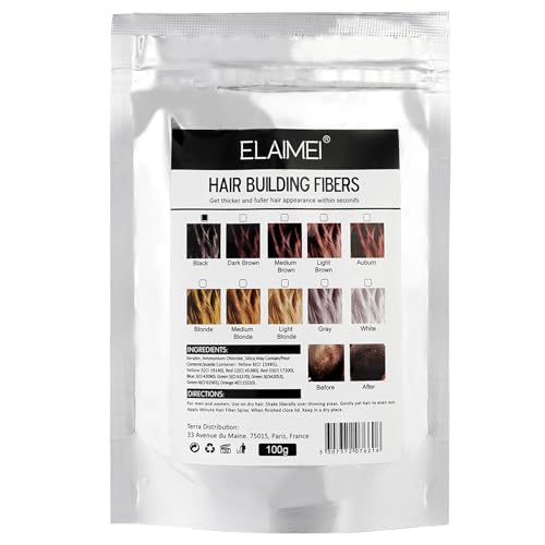 Hair Fibers Spray Refill Powder 100 Grams,Black,Thinning Fine Hair Loss ...