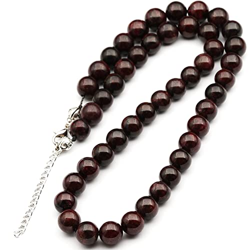 Natural Red Garnet Beaded Choker Necklace | 8mm Handmade Gemstone Jewelry | Aquarius Zodiac Chakra Crystal | Energy Love Courage Passion Warmth Creativity Gift for Women & Men