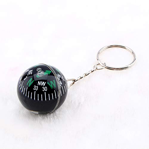VGEBY Ball Compass Keychain, Liquid Filled Survival Crystal Compass for Excursion Backpacking Hiking